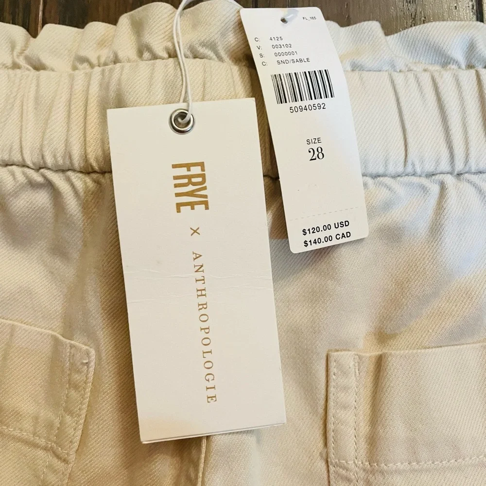 NWT FRYE ANTHROPOLOGIE Pascale Paperbag-Waisted Shorts Size 28